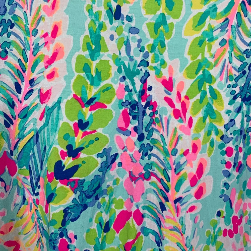 Lilly Pulitzer Lula Dress "Catch the Wave" Print Size Large Preppy Colorful - Picture 4 of 11